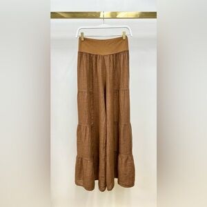 (2-36/255005-SOL-TOB) LINEN TIERED PALAZZO PANT